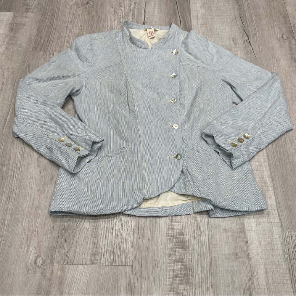 Sundance Trendy Striped Button Up Lined Blazer
